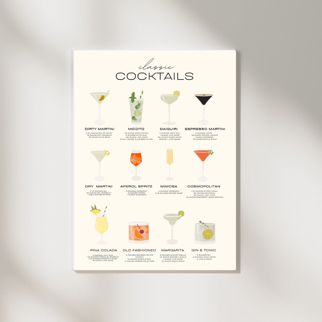 Classic Cocktails Posteri