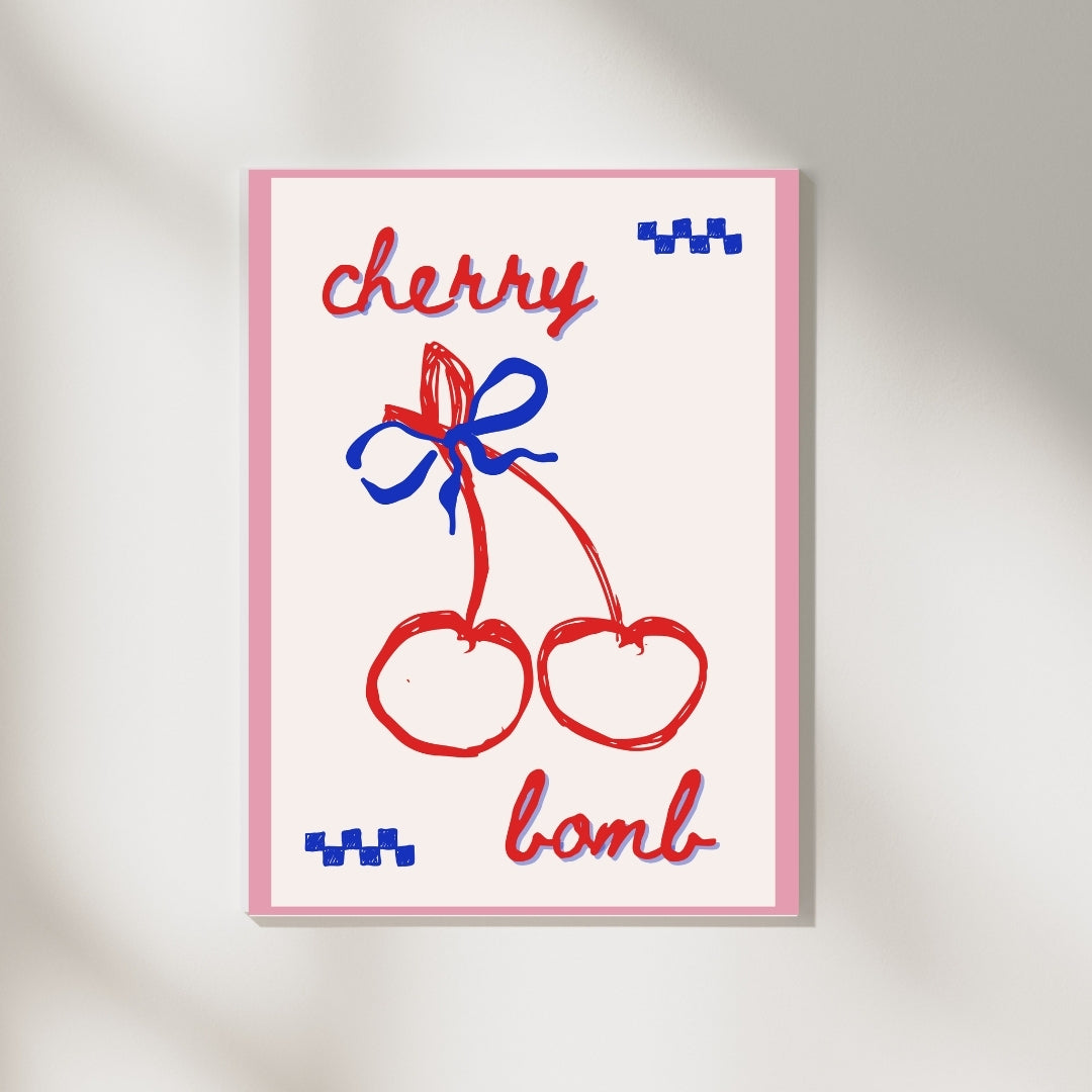 Cherry Bow – Zarif Kurdeleli Kiraz Poster
