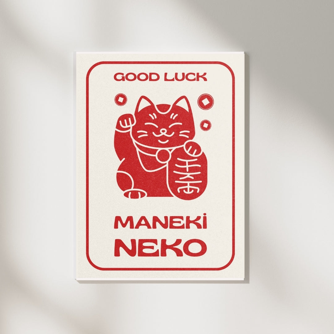 Maneki Neko Good Luck Poster