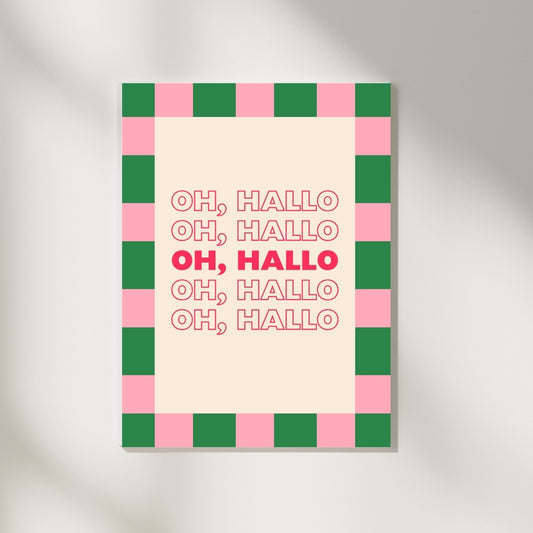 Oh, Hallo Pembe & Yeşil Ekose Poster