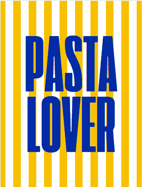 Pasta Lover – Uzun Turuncu Beyaz Çizgili Poster